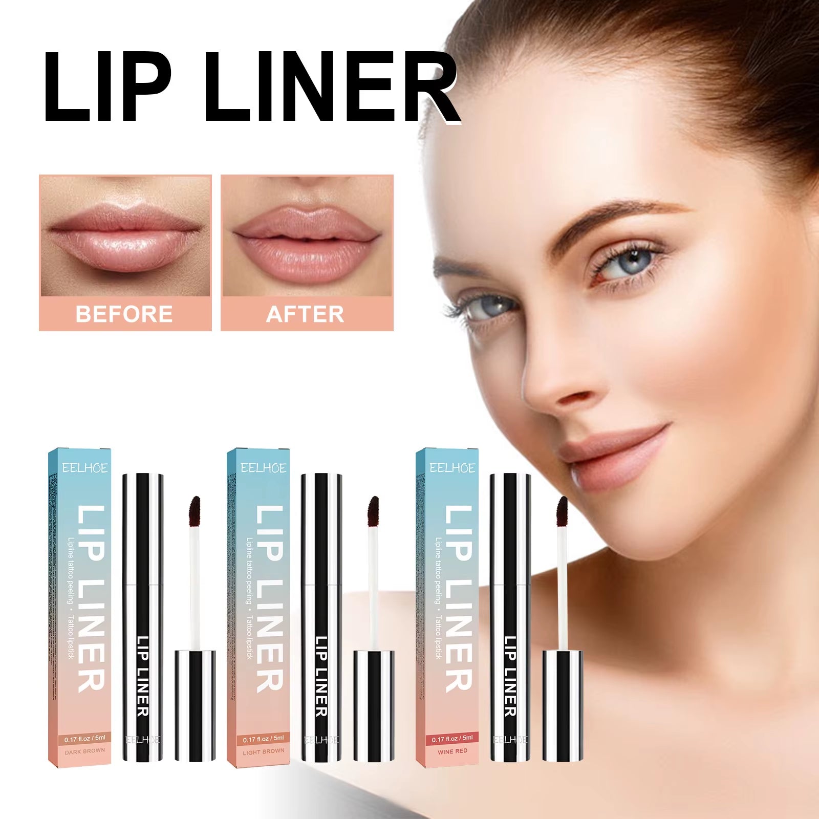 Peel-Off Lip Liner Tattoo – Waterproof Matte Tint (3 Colors)