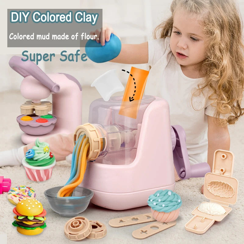  Colored Clay Noodle Machine – DIY Play Dough & Plasticine Mold Kit for Kids