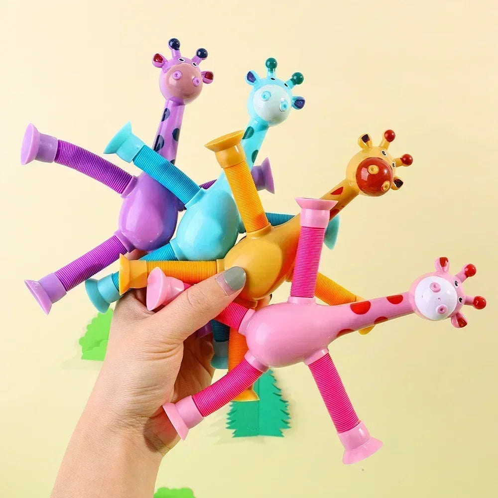 Telescopic Giraffe Pop Tubes – Sensory Suction Cup Toys for Kids