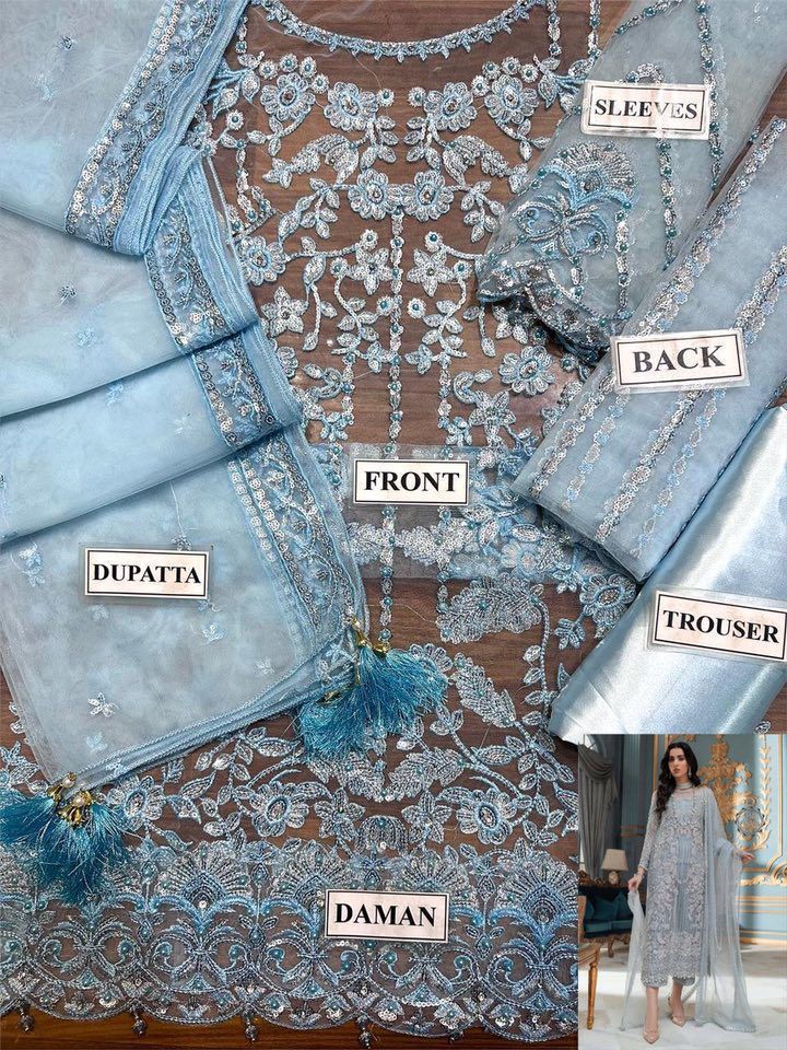 LAAM Full Net Suit with Satin Silk (unstitched)