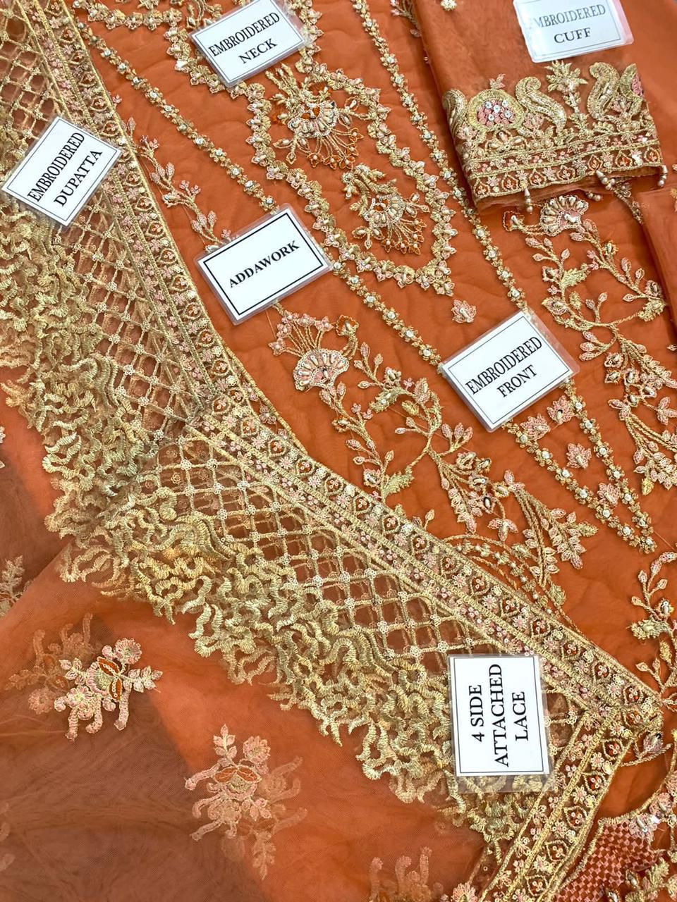 Heer Net & Malai Embroidered suit (unstitched)