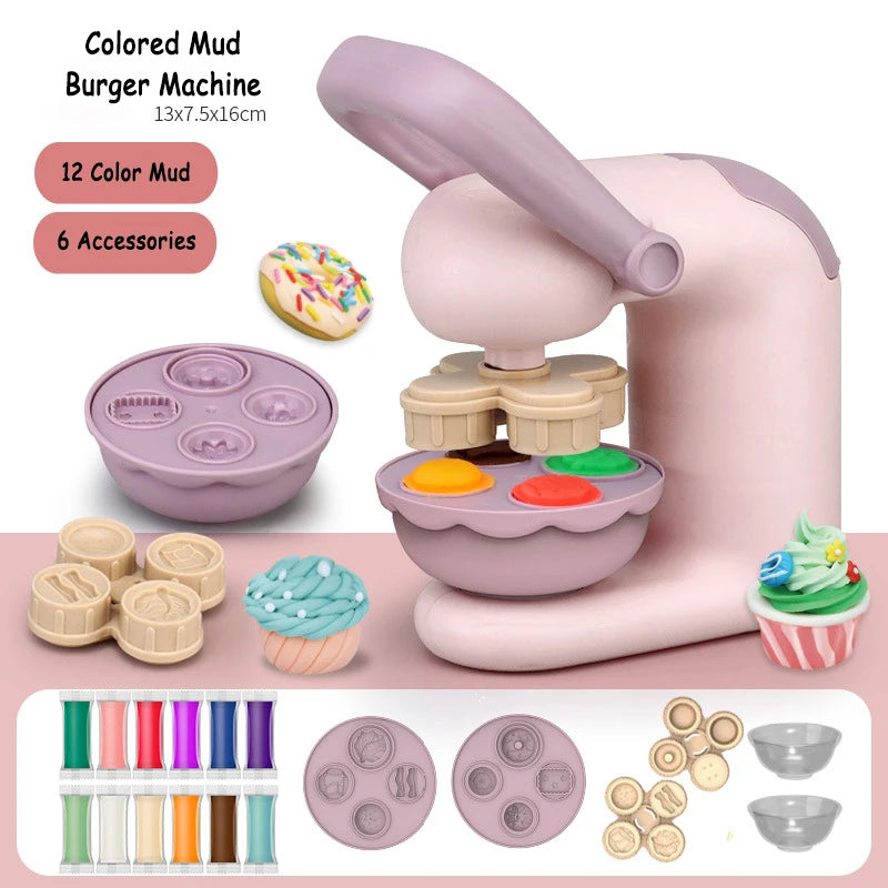  Colored Clay Noodle Machine – DIY Play Dough & Plasticine Mold Kit for Kids