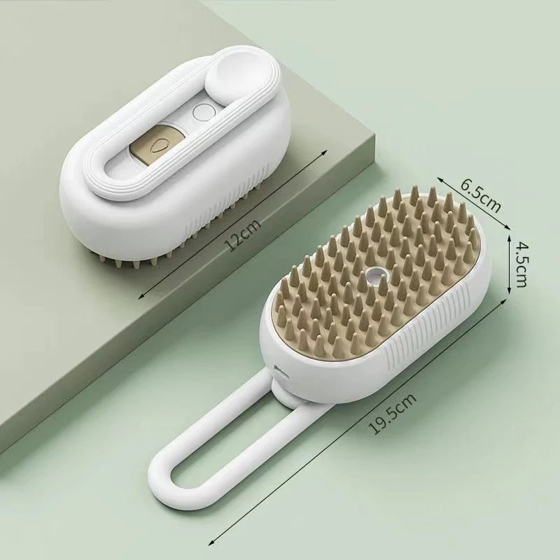 3-in-1 Electric Steam Pet Brush – Grooming, Hair Removal & Massage Comb for Cats and Dogs