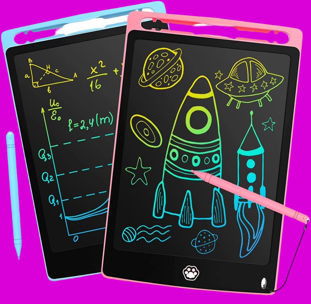 Multi colour stylus tablet drawing for kids