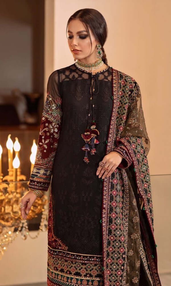 Baroque Embroidered Organza 3PC (unstitched)