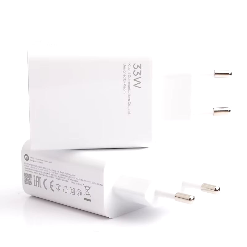 Original Xiaomi Charger 33W Fast Turbo Charge 6A Type C EU/US Variant