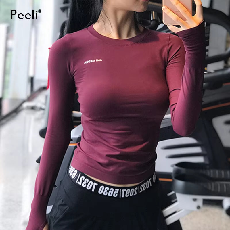 AMI MEOEA by PEELI Long Sleeve Yoga Gym Shirt