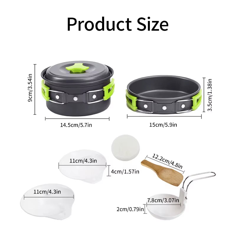 Camping Cookware Set – 9-Piece Lightweight Backpacking storage set