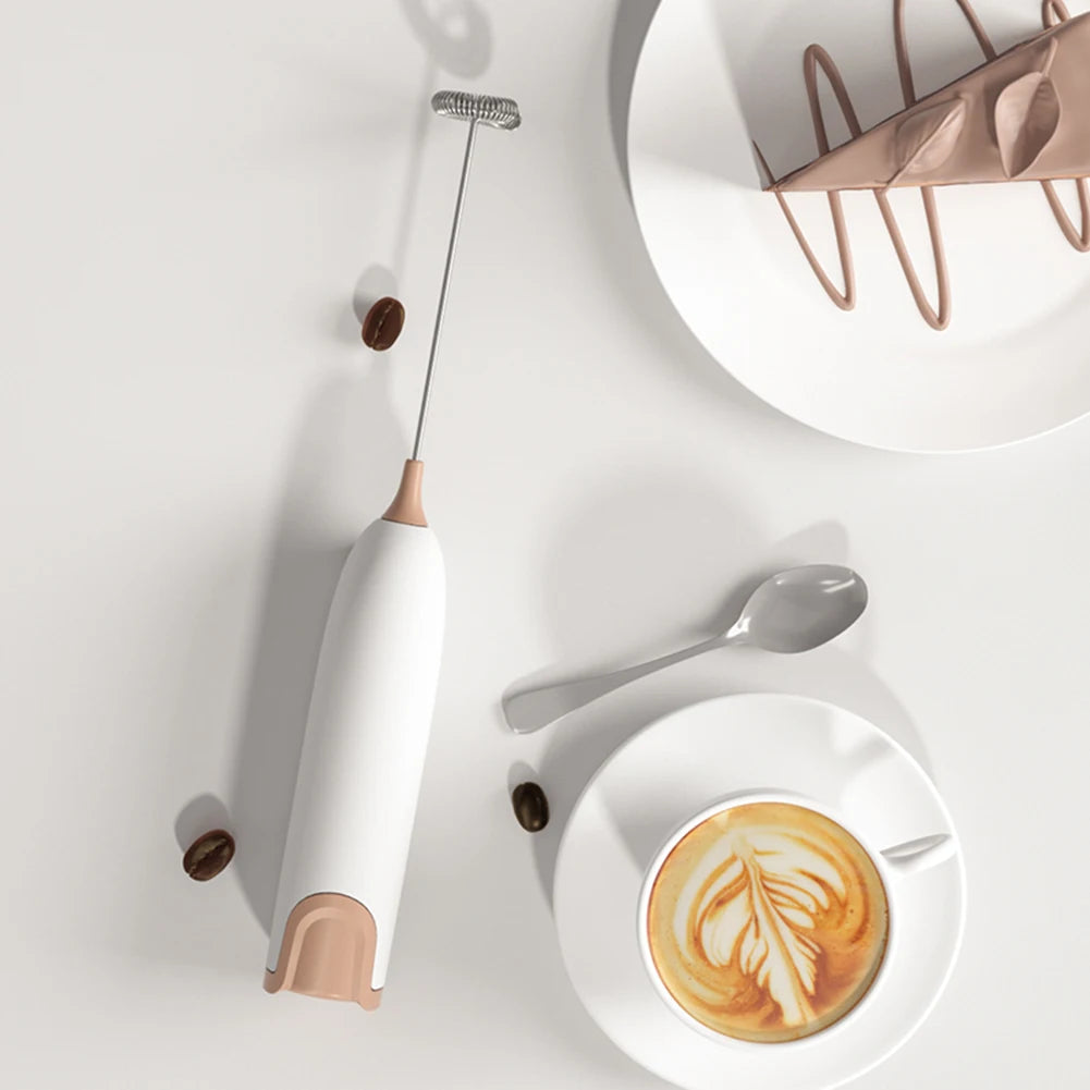 Electric Milk Frother – Handheld Coffee & Drink Mixer