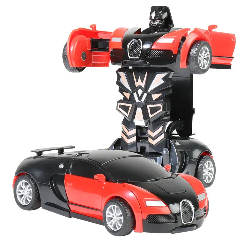 Transforming Inertia Car Toy – One-Button Collision Robot Vehicle