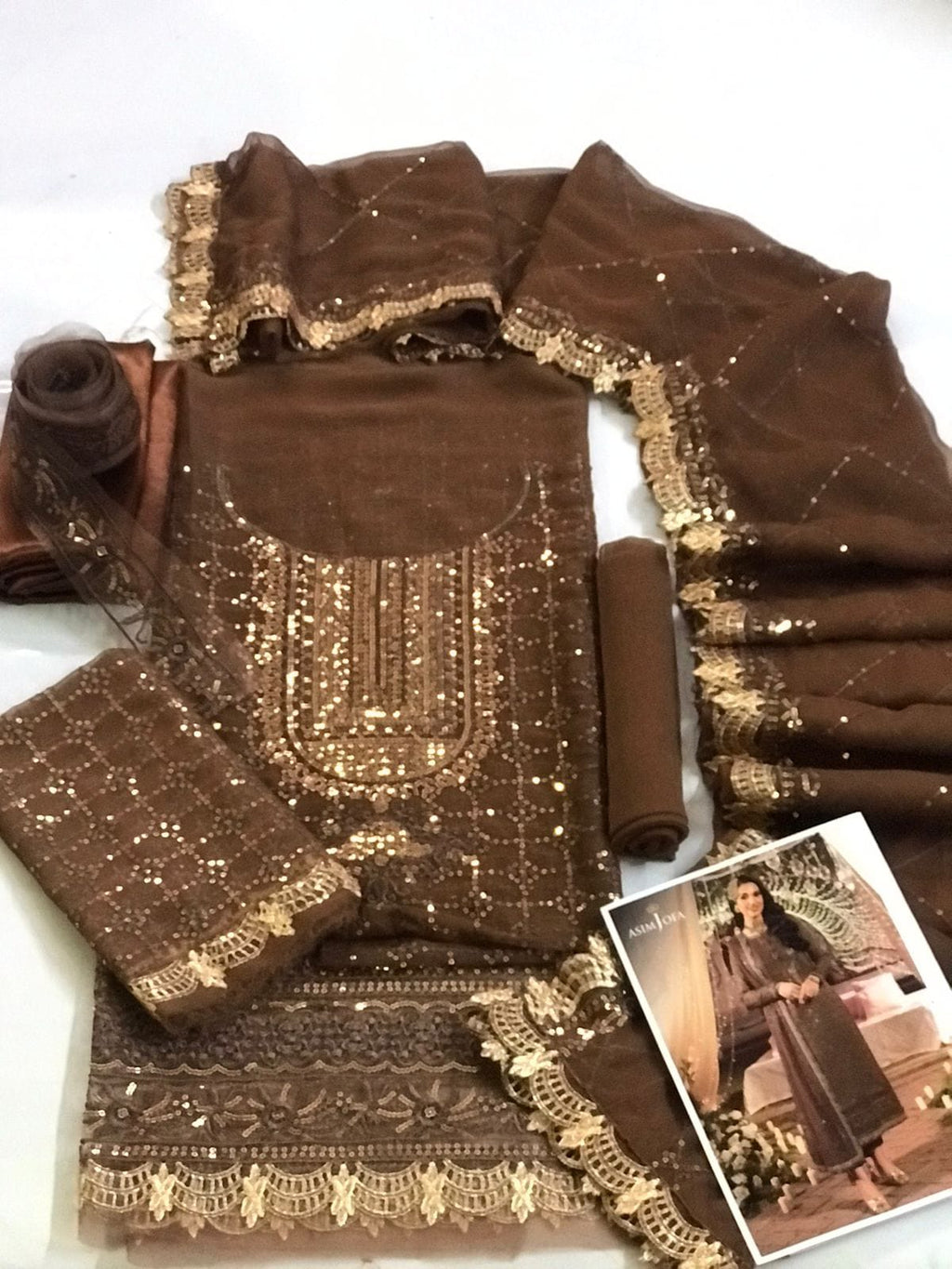 Asim Jofa Dastaan AJDA-05 Chiffon Embroidered Suit (unstitched)