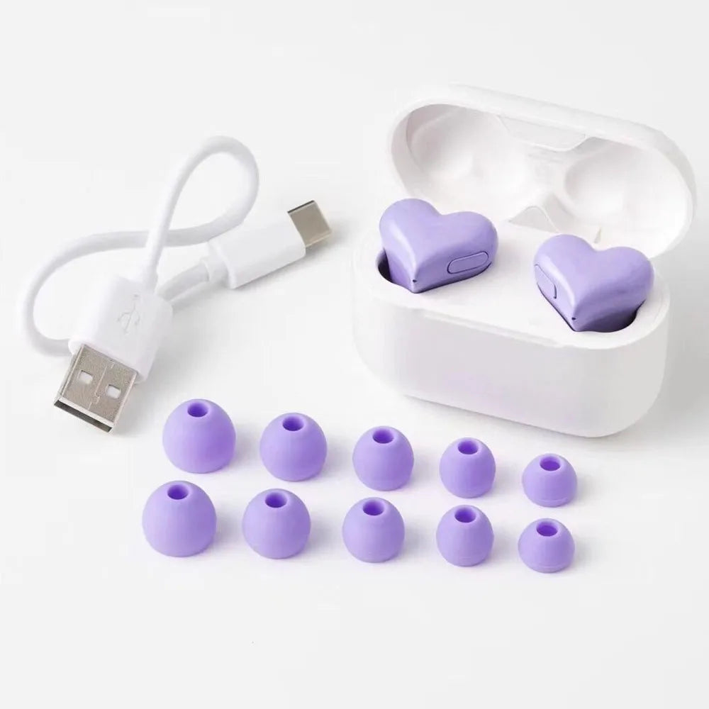 Heart-Shaped Wireless Bluetooth Earbuds – Cute Gift for Girls & Women | High-Quality Stereo Sound, Type-C Charging, 6-7 Hour Battery Life