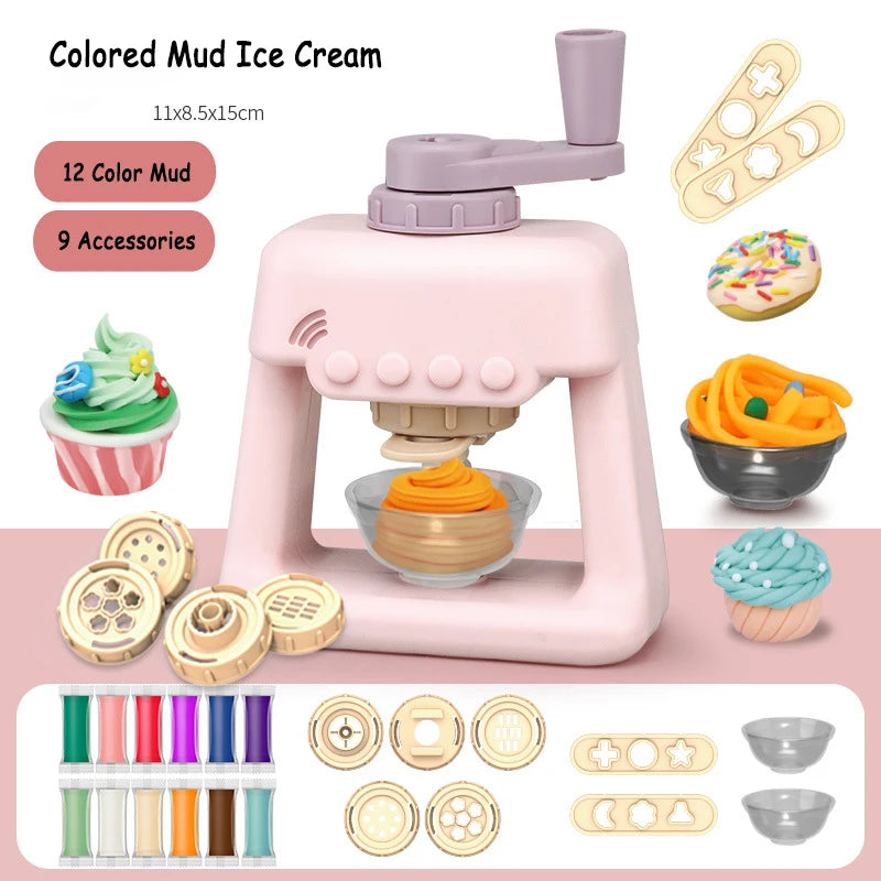  Colored Clay Noodle Machine – DIY Play Dough & Plasticine Mold Kit for Kids