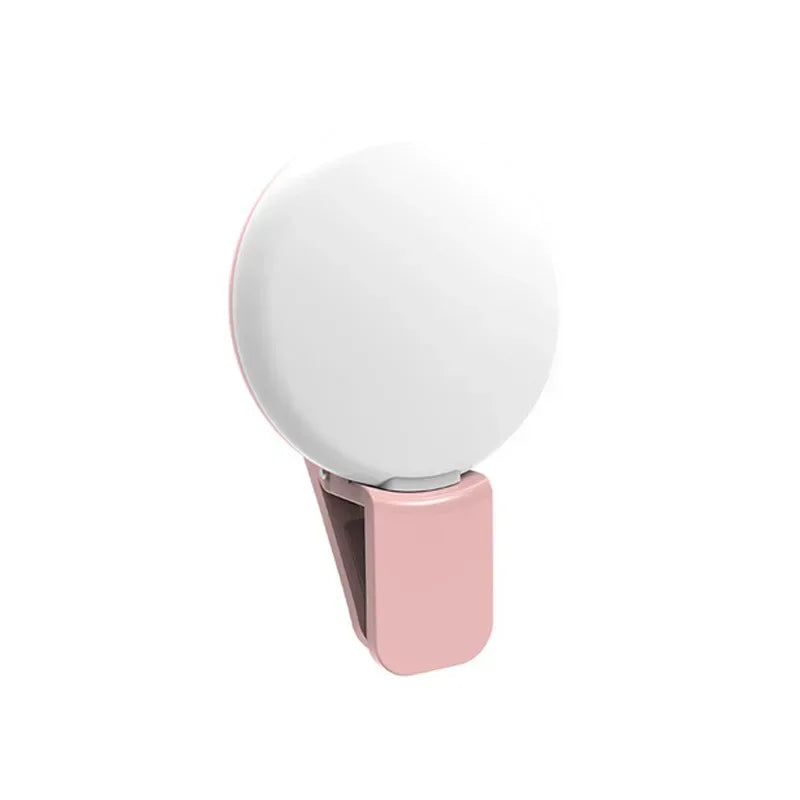 Mobile Phone LED Selfie Ring Light – Portable Mini Clip-On with 3-Level Dimming, USB Rechargeable, Durable Fill Light for Phone & Tablet