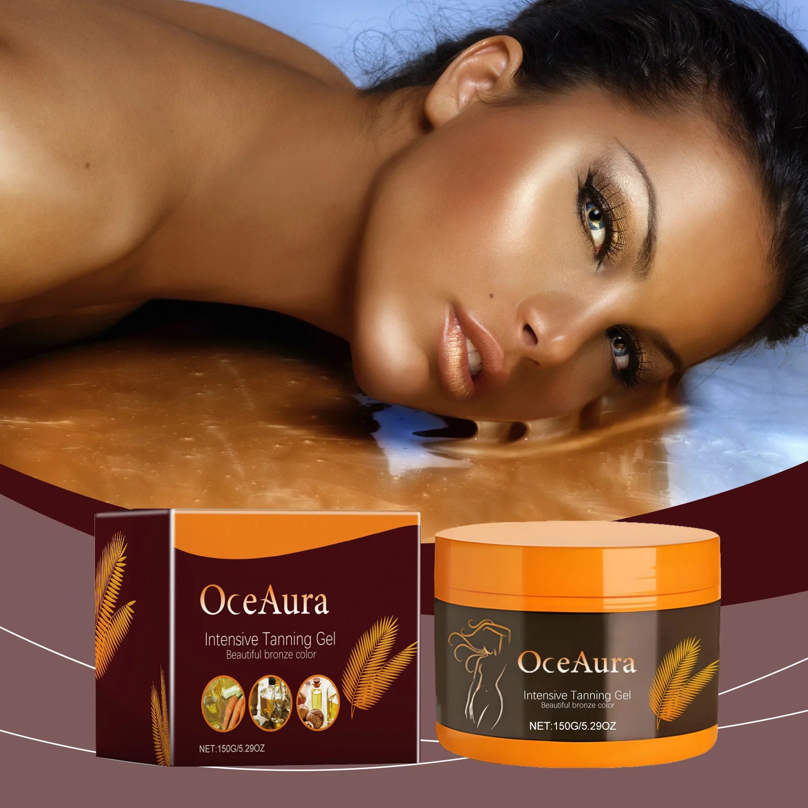 Body Tanning Gel – 150g Sunless Bronzing Cream with Skin Protection