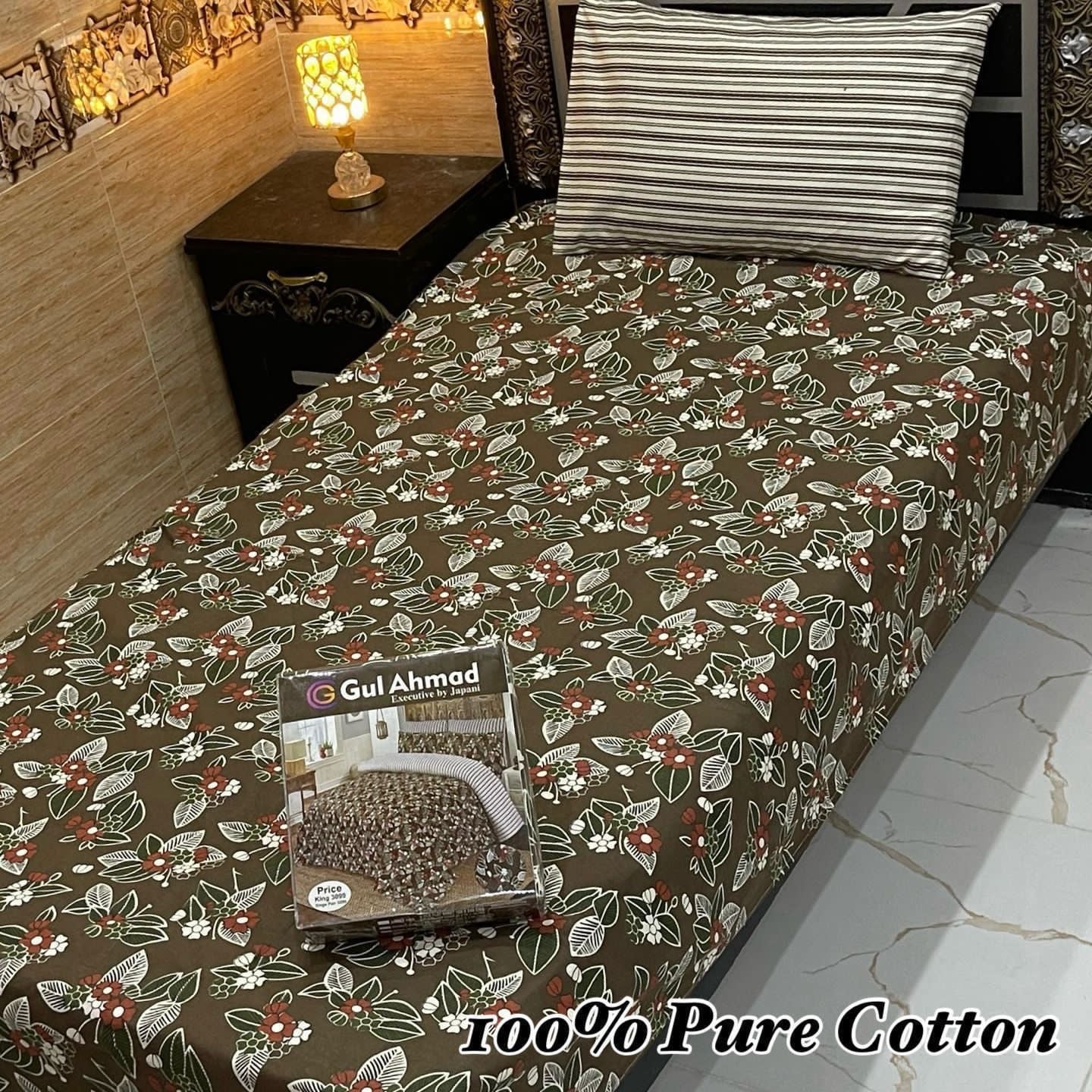 Gul Ahmed 100% pure cotton Bed Sheets - 2 Piece