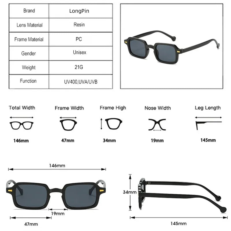 Vintage Chic Square Sunglasses – UV400 Summer Luxe