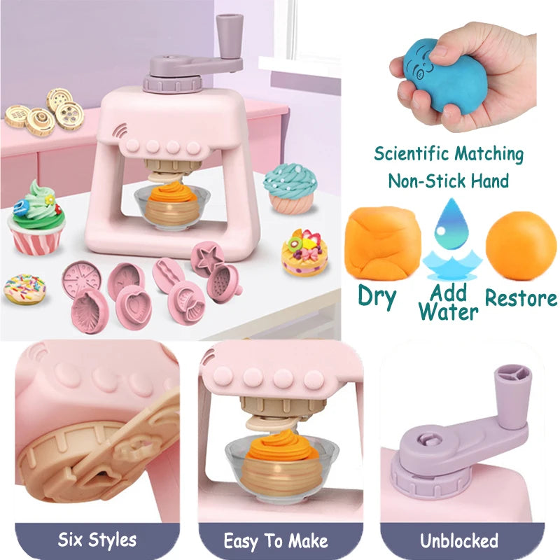  Colored Clay Noodle Machine – DIY Play Dough & Plasticine Mold Kit for Kids