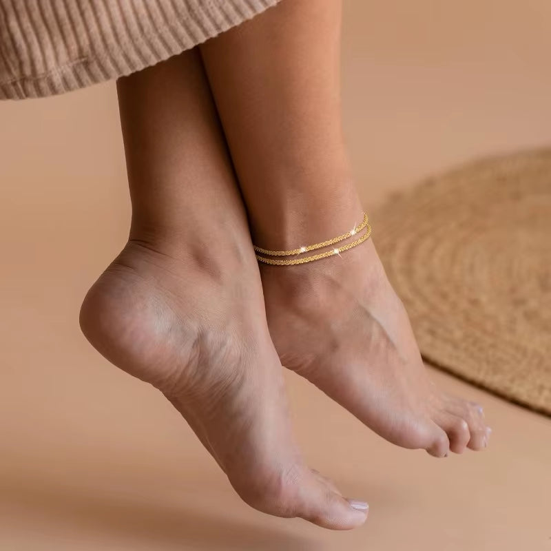 Ankle Bracelets for Women  Adjustable 14K Gold Plated