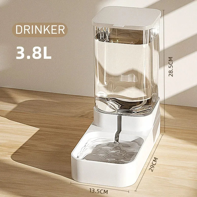 3.8L Automatic Pet Feeder with Water Bowl –  Food Dispenser for Dogs and Cats