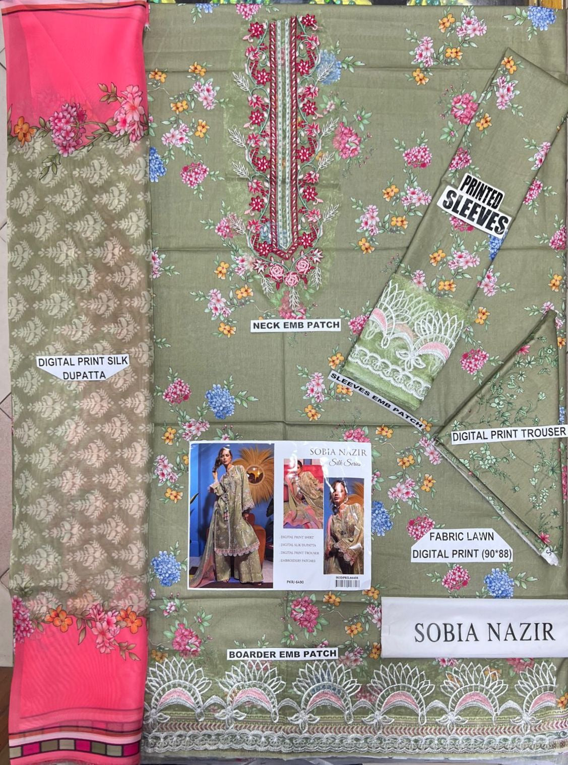Sobia Nazir Digital Lawn 3PC Suit (unstitched)