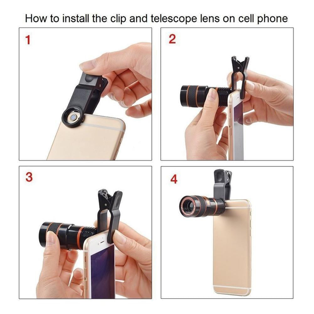 Universal 8x Optical zoom Mobile Clip on camera