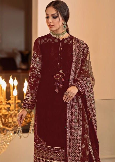 Baroque Embroidered Organza 3PC (unstitched)