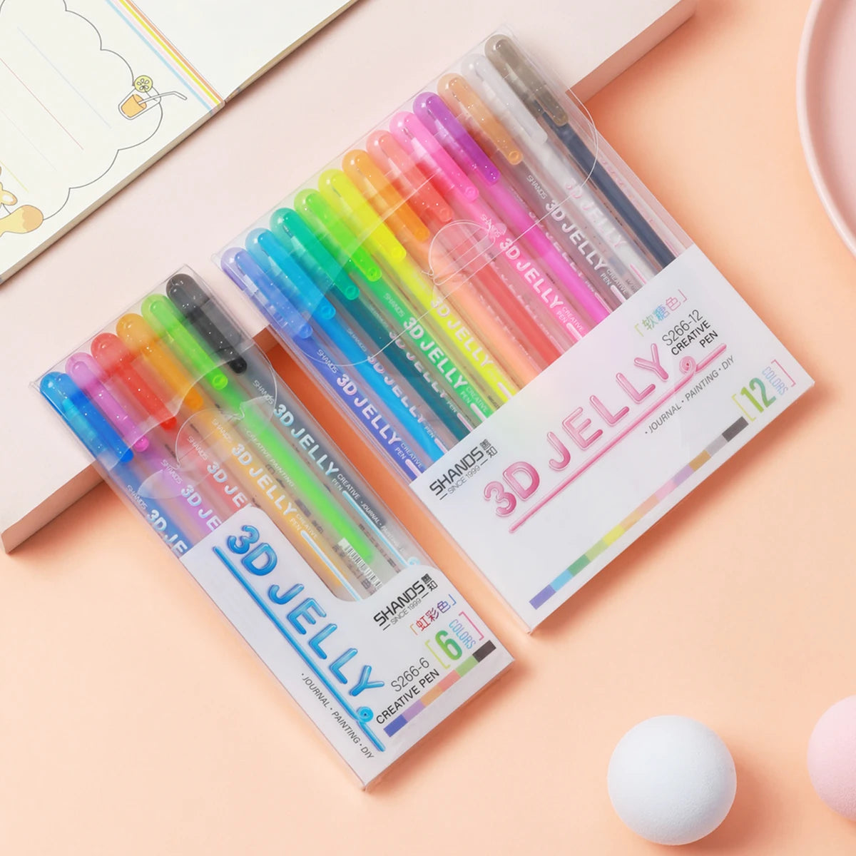 Kids’ 3D Jelly Highlighter Pen Set (6/12Pcs) – Perfect for Drawing, Journals & DIY Fun