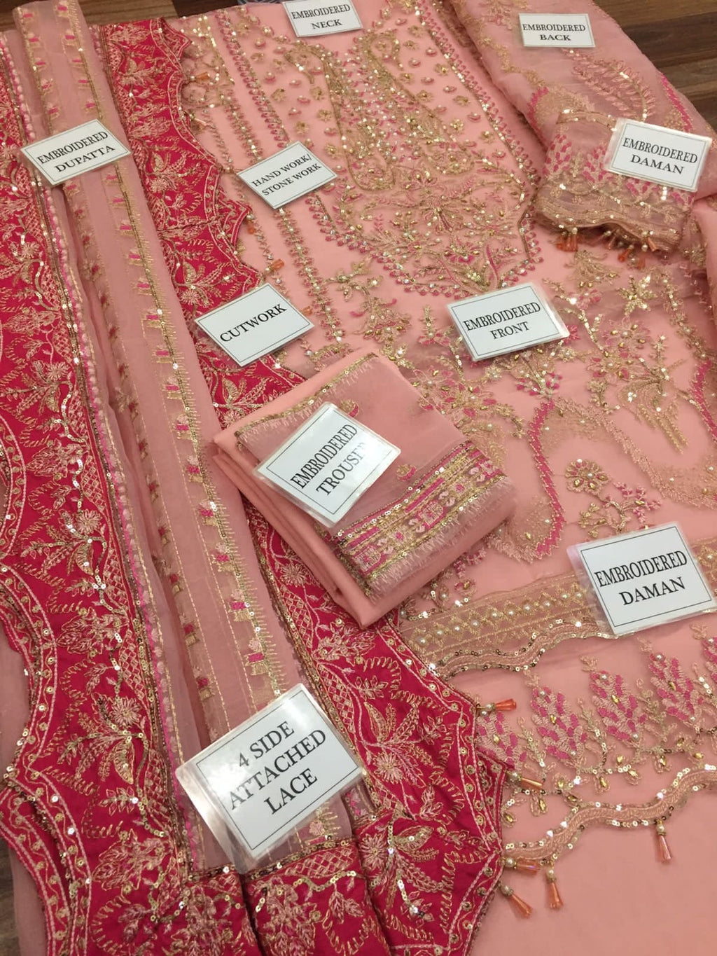 Afrozeh Stonework Organza 3PC (unstitched)