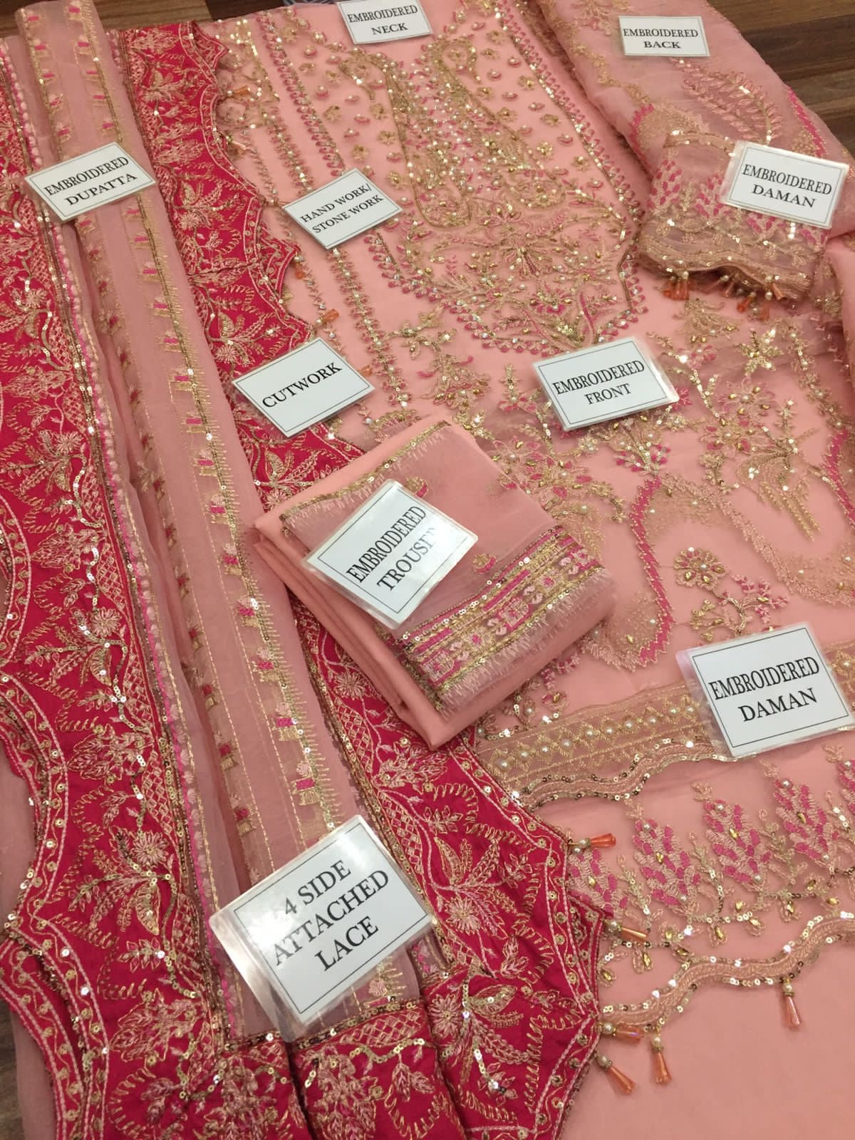 Afrozeh Stonework Organza 3PC (unstitched)