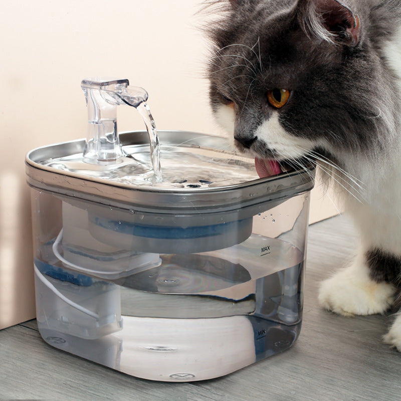 Stainless Steel Pet Water Fountain – Automatic Circulating Dispenser for Cats & Dogs (2L)