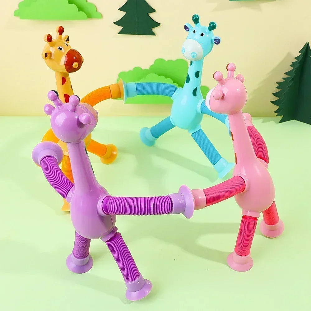 Telescopic Giraffe Pop Tubes – Sensory Suction Cup Toys for Kids