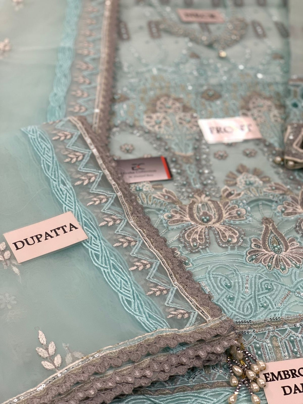 Flossie Festive Organza Embroidered Suit (unstitched)