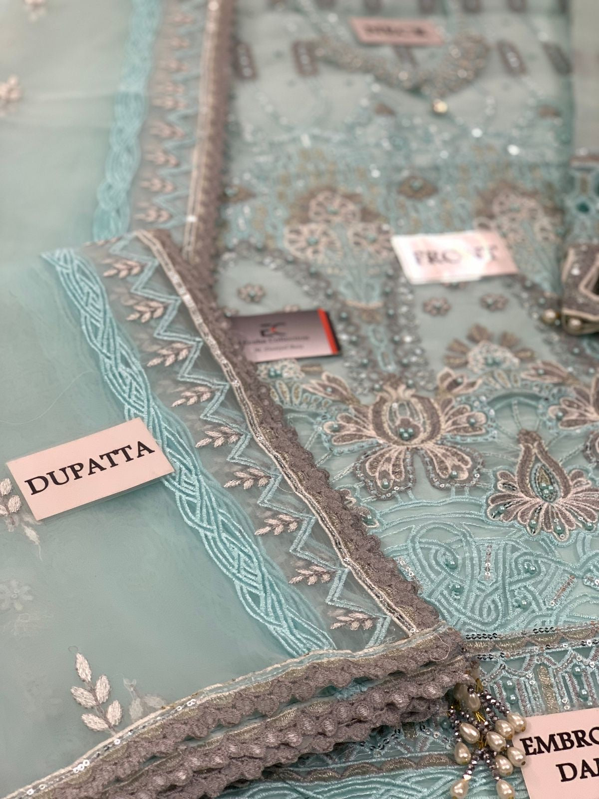 Flossie Festive Organza Embroidered Suit (unstitched)