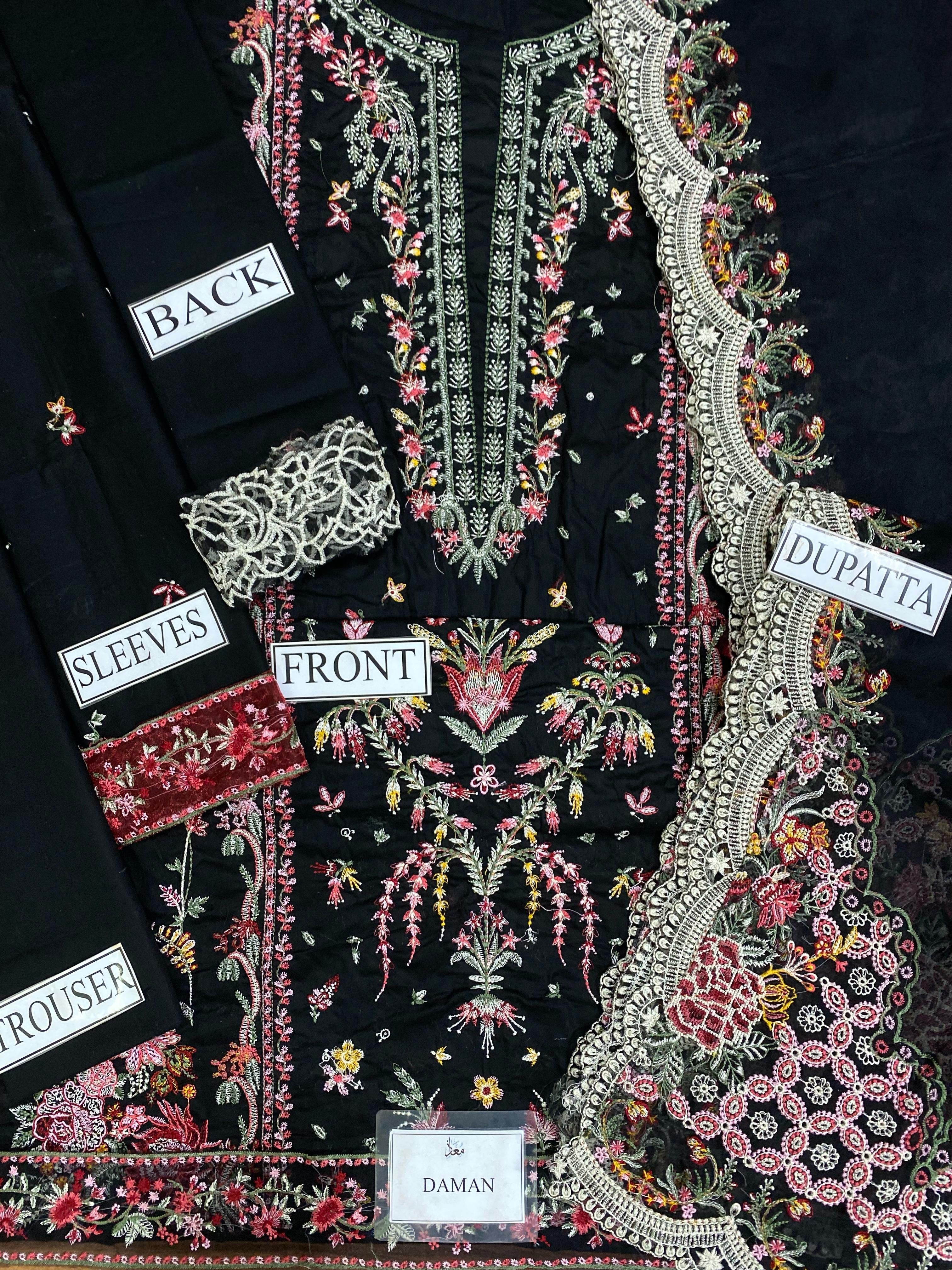 QALMAKAR Sahil unstitched black luxury lawn collection 2025