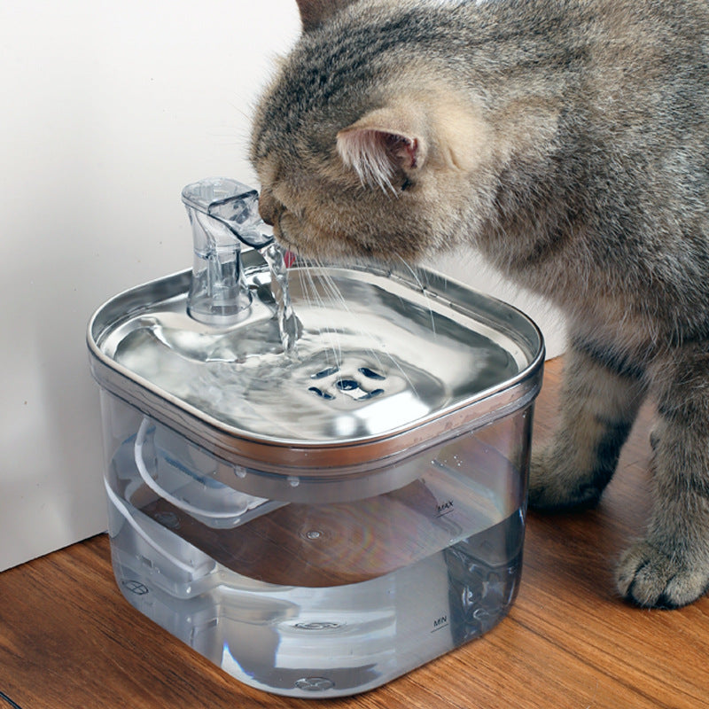 Stainless Steel Pet Water Fountain – Automatic Circulating Dispenser for Cats & Dogs (2L)