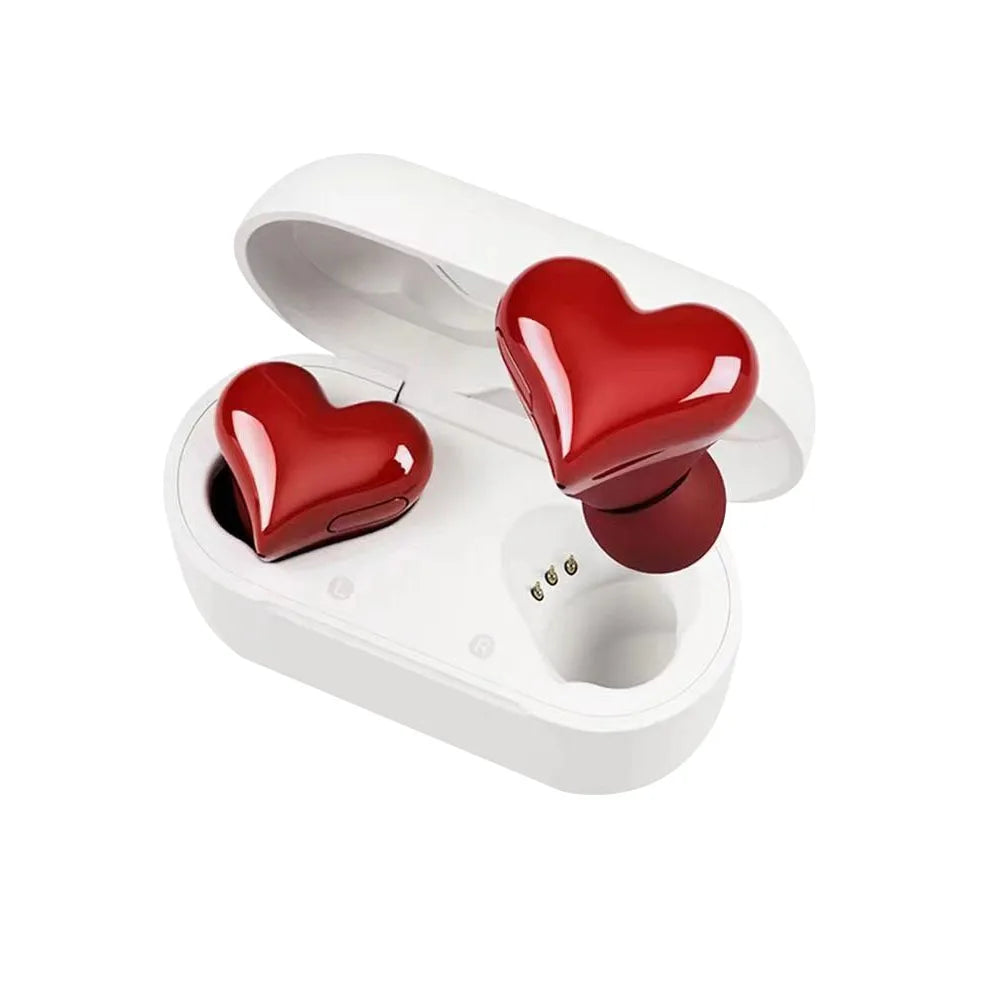 Heart-Shaped Wireless Bluetooth Earbuds – Cute Gift for Girls & Women | High-Quality Stereo Sound, Type-C Charging, 6-7 Hour Battery Life
