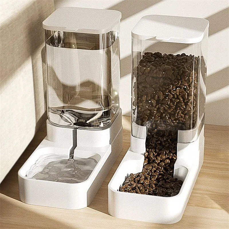 3.8L Automatic Pet Feeder with Water Bowl –  Food Dispenser for Dogs and Cats