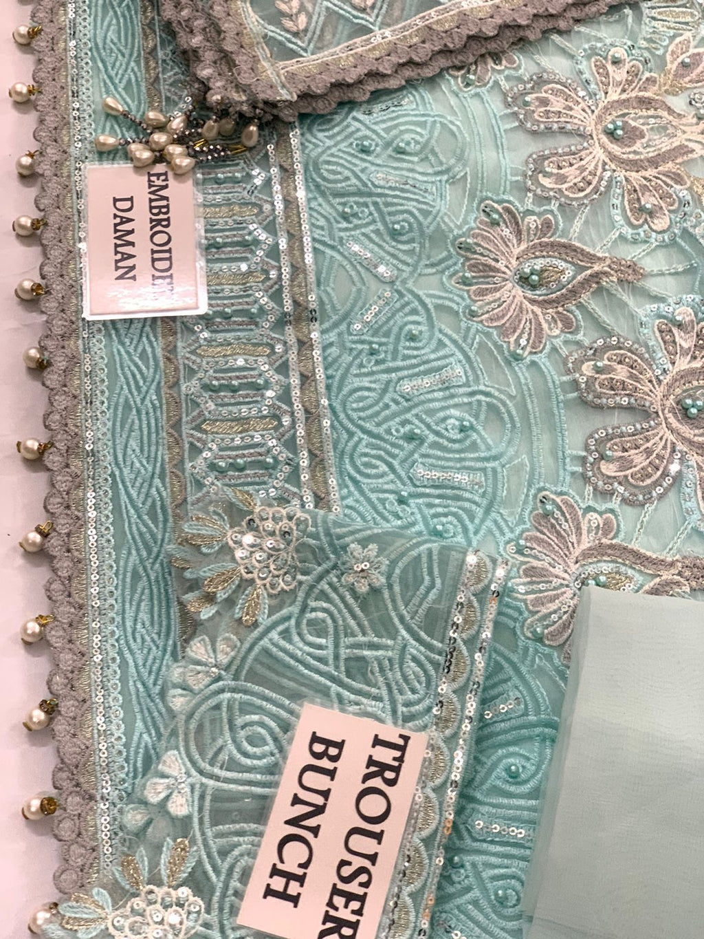 Flossie Festive Organza Embroidered Suit (unstitched)