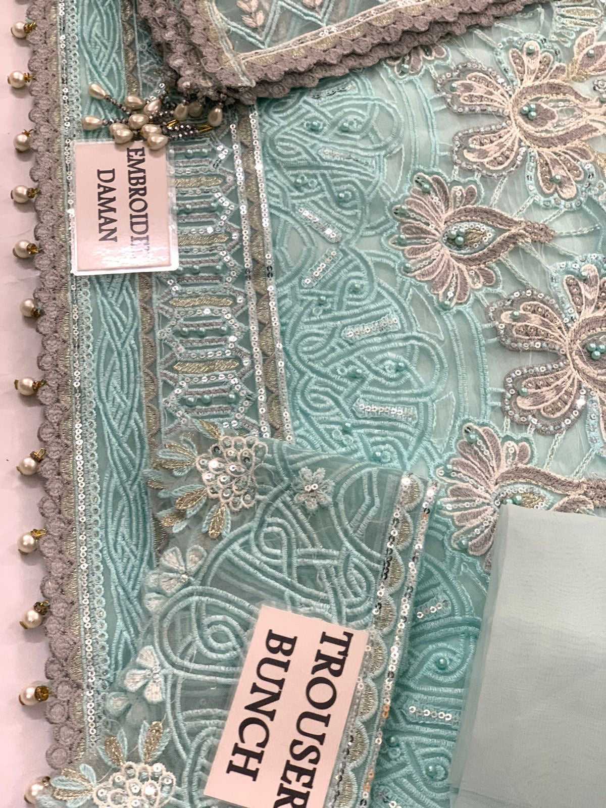 Flossie Festive Organza Embroidered Suit (unstitched)
