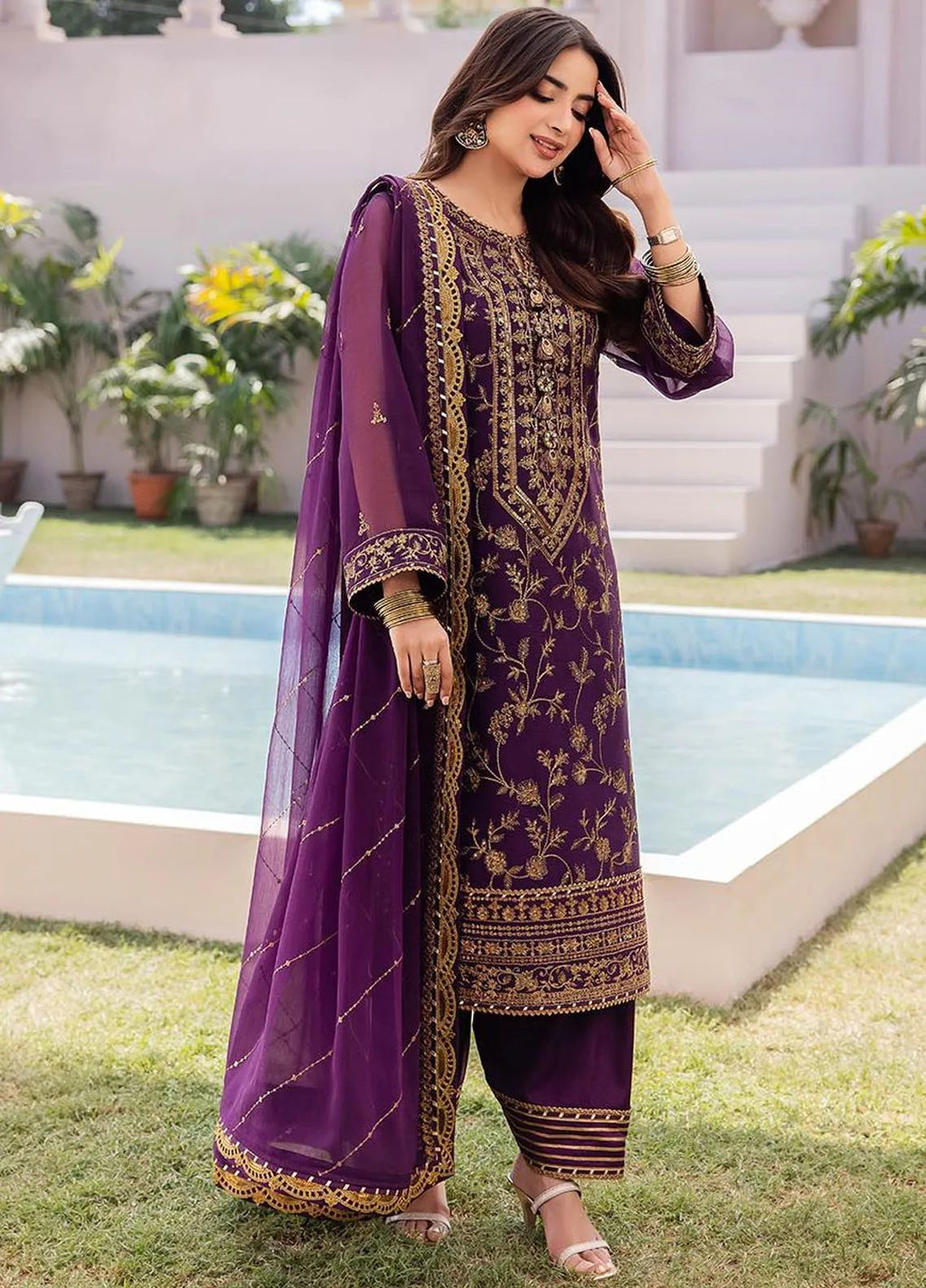 Maria B 2 Piece Embroidered Lawn Replica Suit (unstitched)
