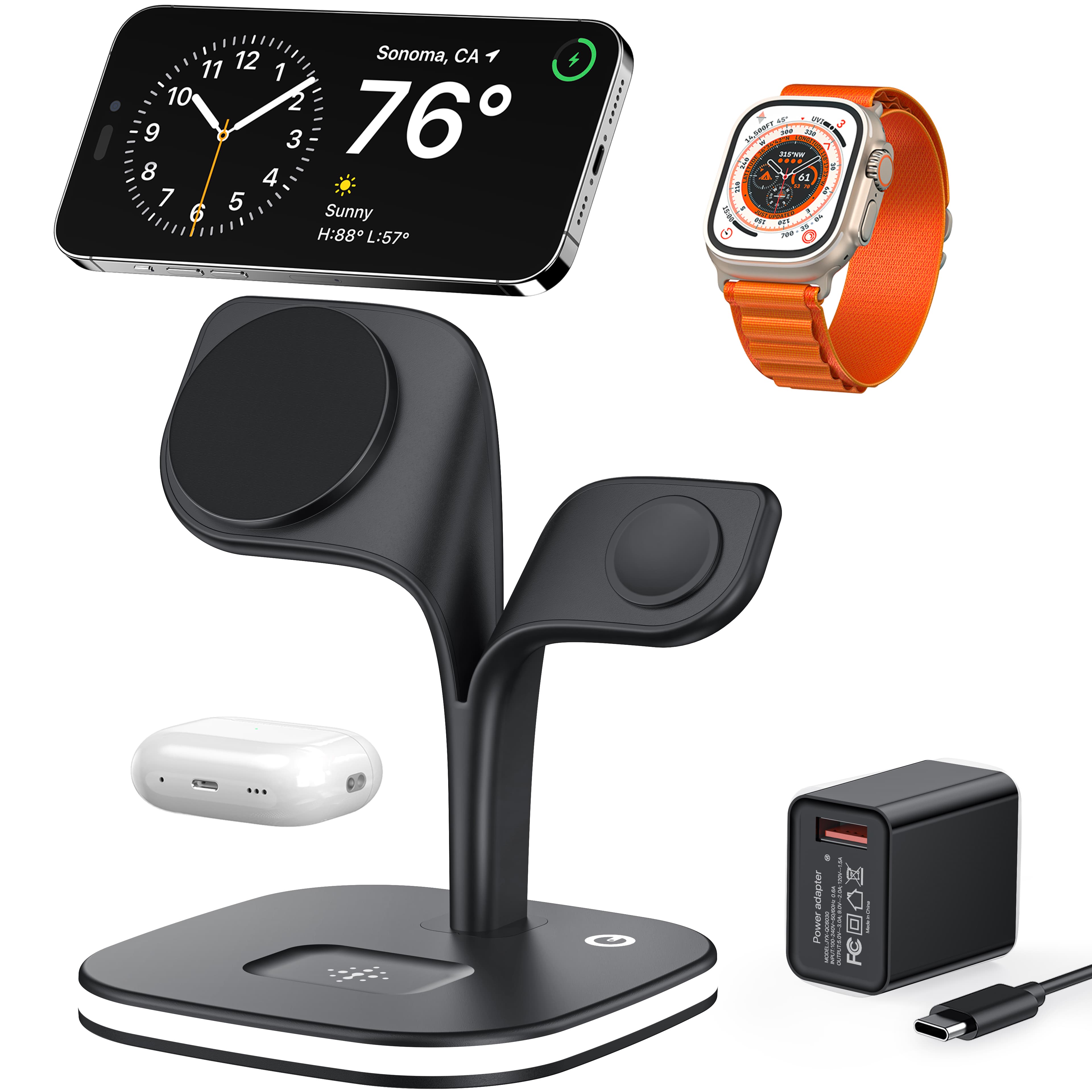 5-In-1 Magnetic  Wireless Desktop Fast Charging Station for Multiple Devices