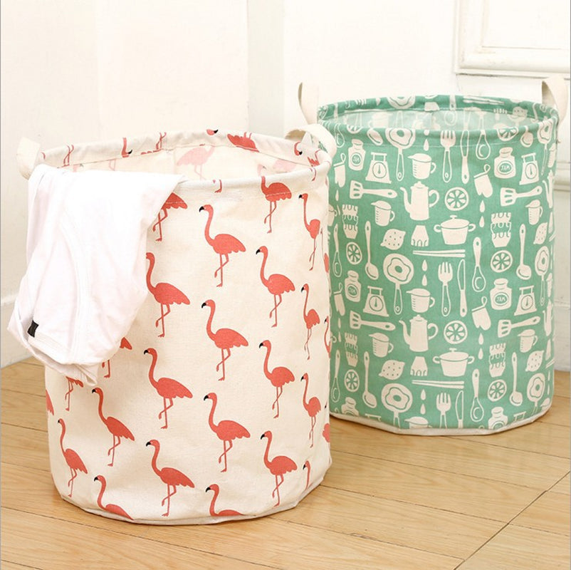 Foldable Cotton & Linen Laundry Basket – Multi-Design Storage Bin
