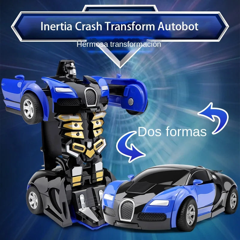 Transforming Inertia Car Toy – One-Button Collision Robot Vehicle