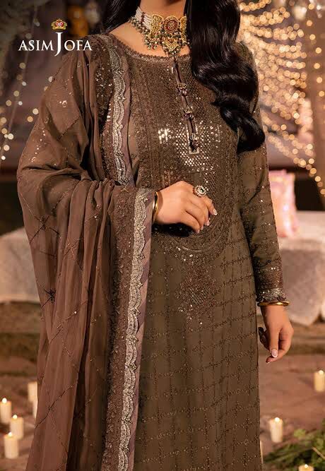 Asim Jofa Dastaan AJDA-05 Chiffon Embroidered Suit (unstitched)