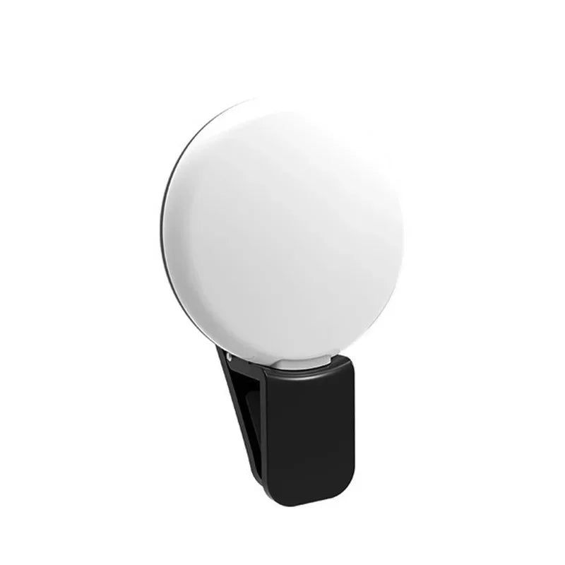 Mobile Phone LED Selfie Ring Light – Portable Mini Clip-On with 3-Level Dimming, USB Rechargeable, Durable Fill Light for Phone & Tablet