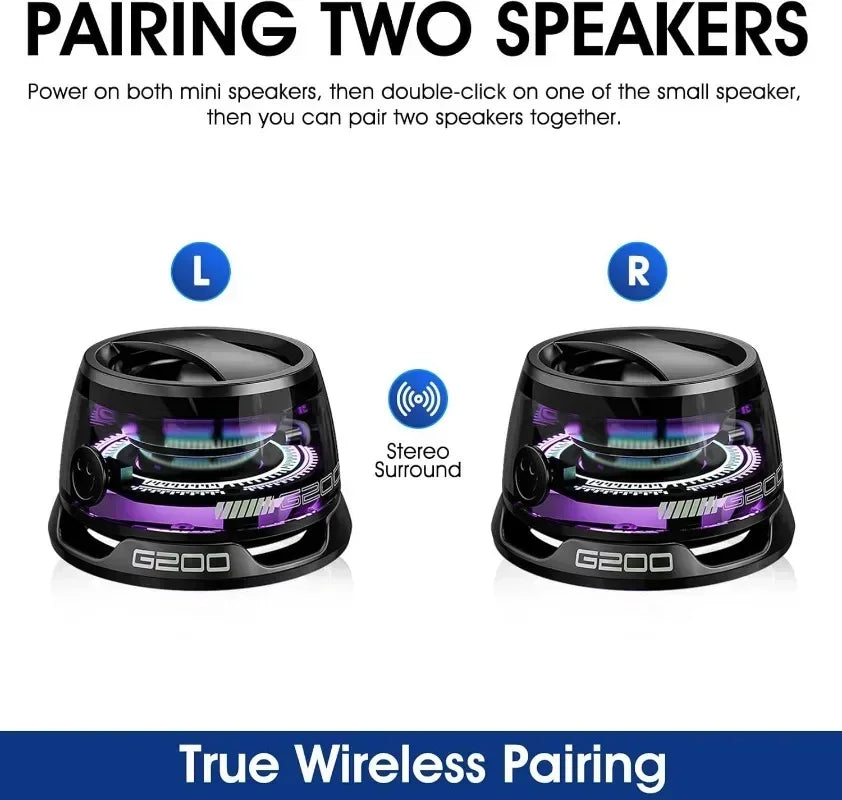 G200 Mini Bluetooth Speaker BT5.3 Magnetic Speaker with RGB