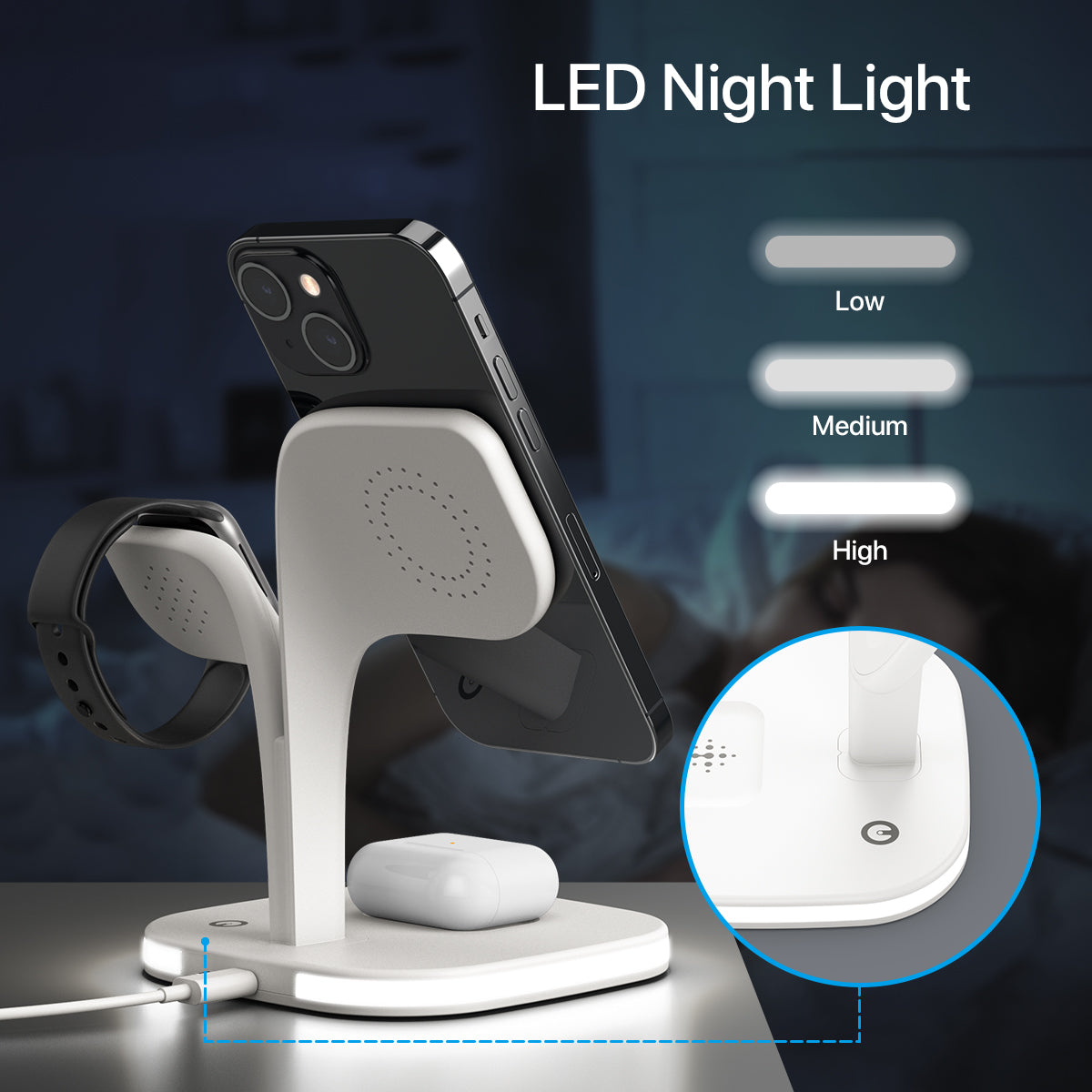 5-In-1 Magnetic  Wireless Desktop Fast Charging Station for Multiple Devices