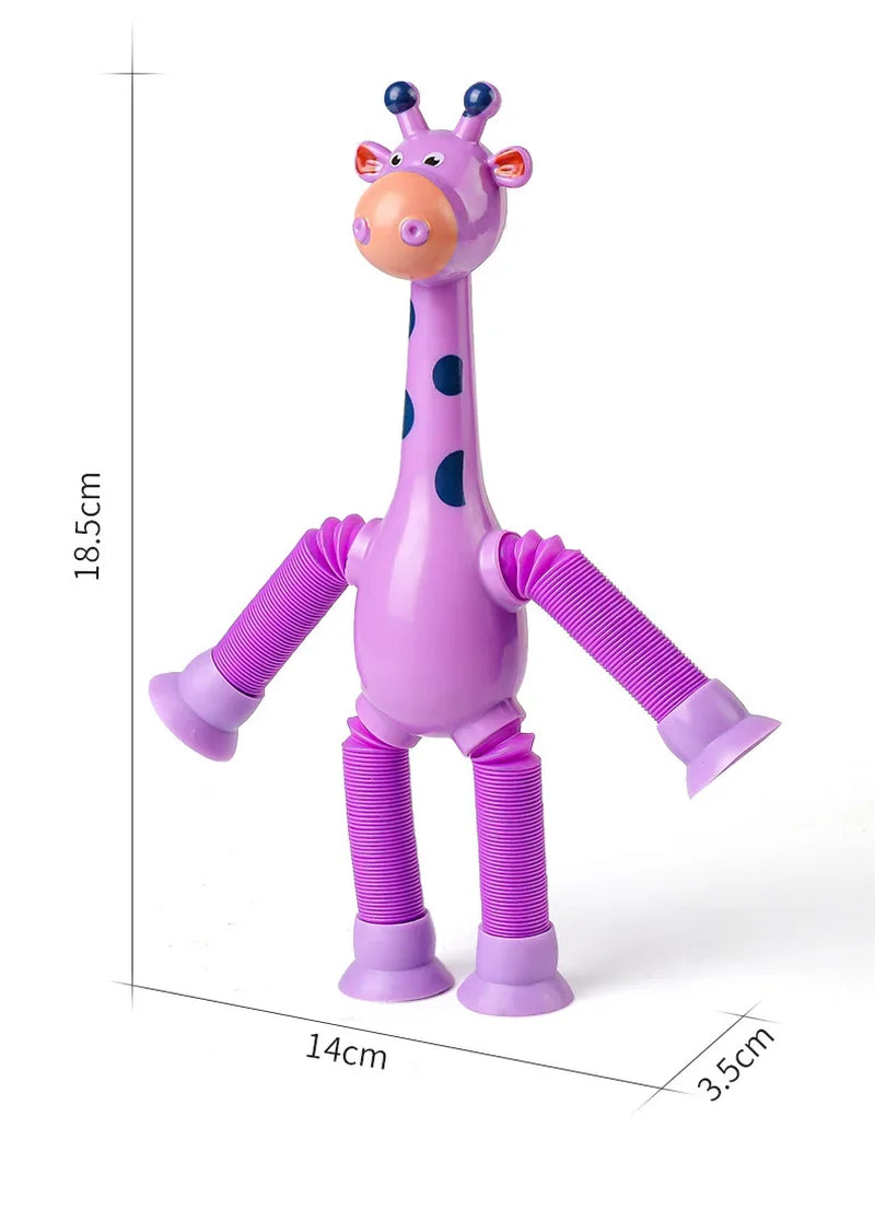 Telescopic Giraffe Pop Tubes – Sensory Suction Cup Toys for Kids
