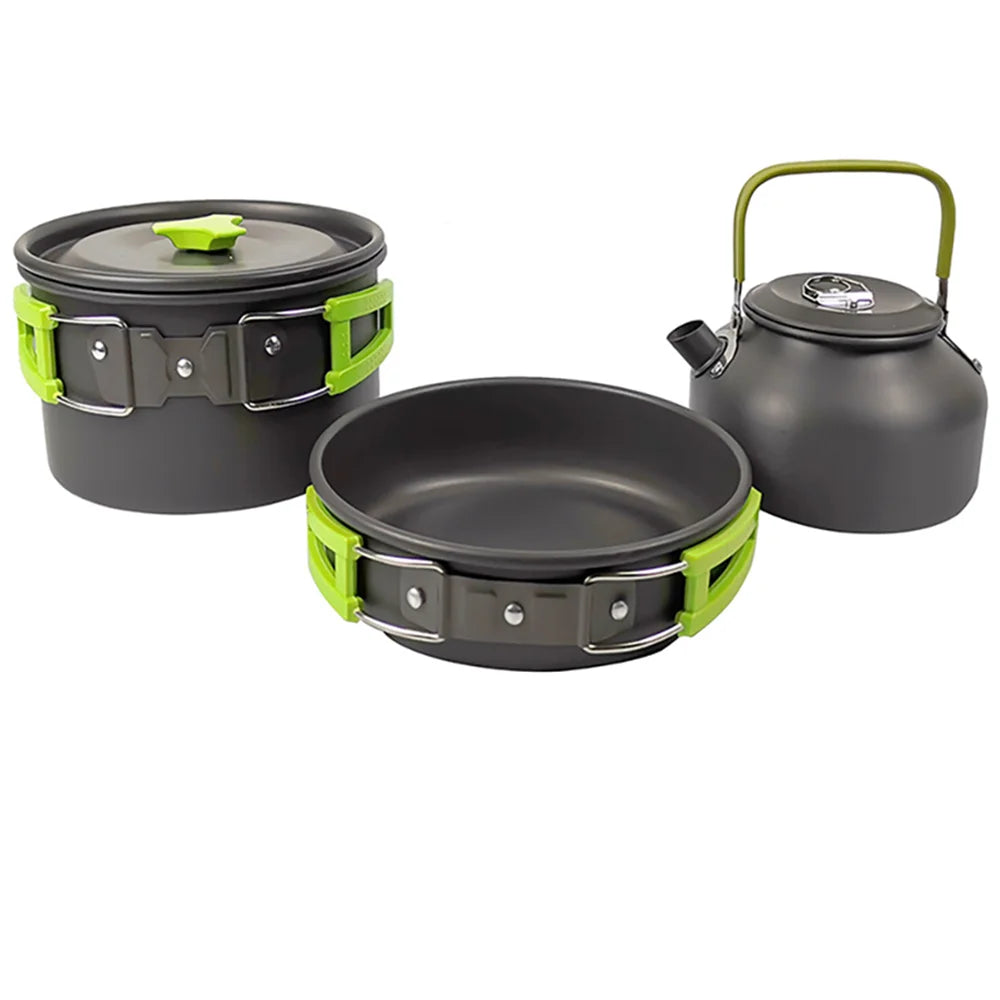 Camping Cookware Set – Lightweight Non-Stick Pots, Pan & Teapot